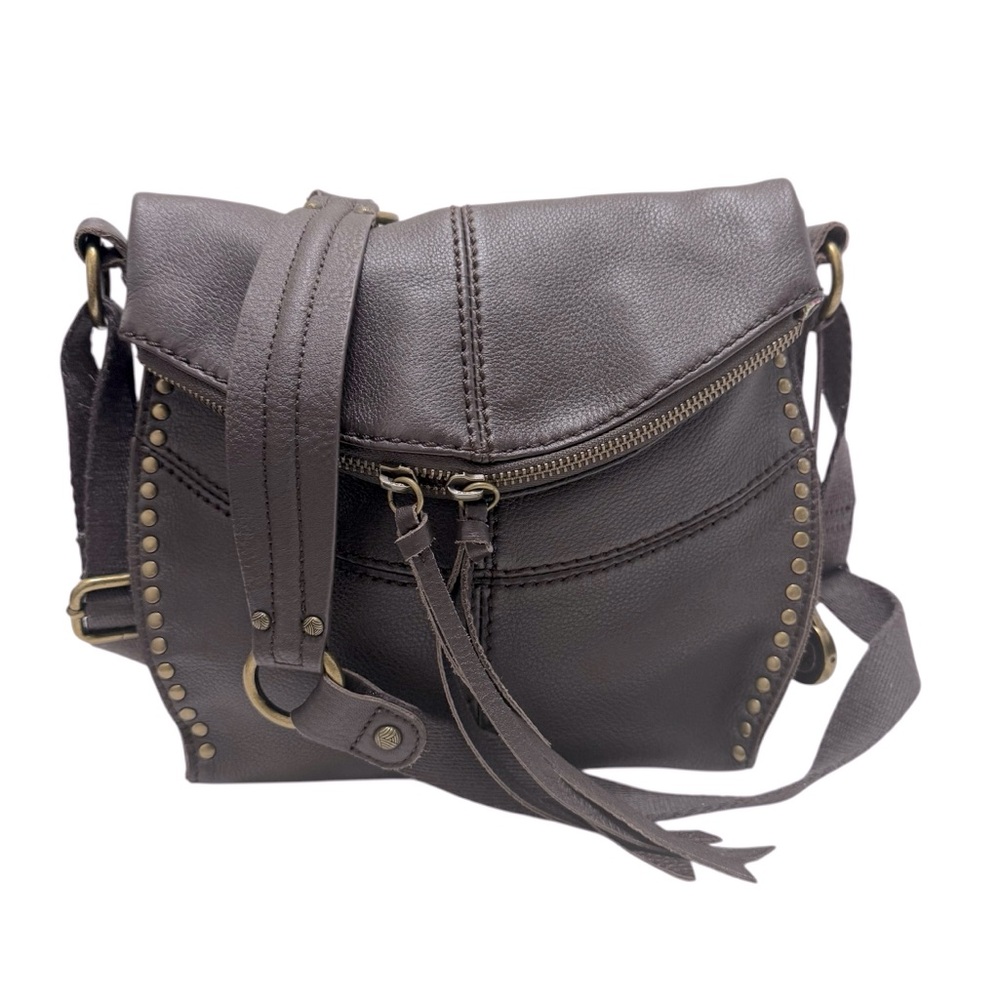 The Sak Brown Leather Crossbody Bag with Studs